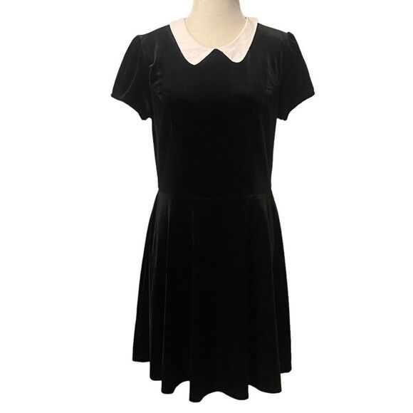 Hot Topic Academia Wednesday Classic Little Black Mini Goth Collard School Dress - Picture 1 of 8